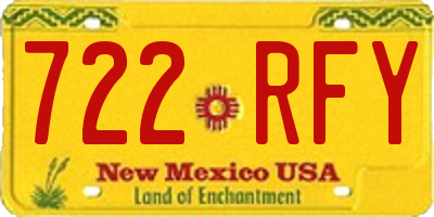 NM license plate 722RFY