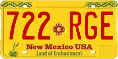 NM license plate 722RGE