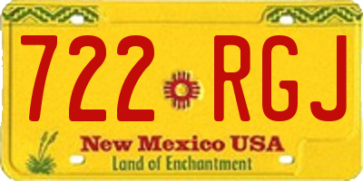 NM license plate 722RGJ