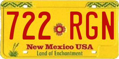 NM license plate 722RGN