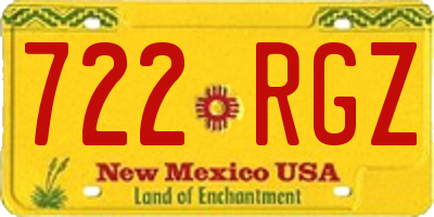 NM license plate 722RGZ