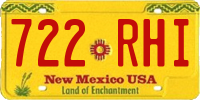 NM license plate 722RHI