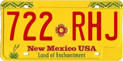 NM license plate 722RHJ