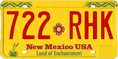 NM license plate 722RHK