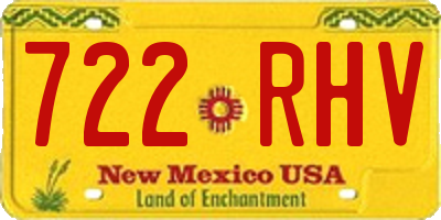 NM license plate 722RHV