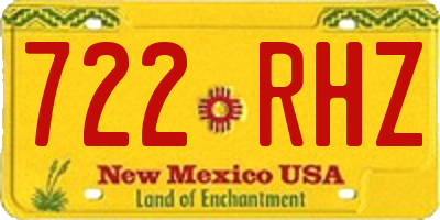 NM license plate 722RHZ