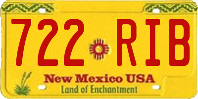 NM license plate 722RIB