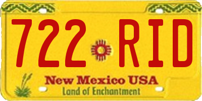 NM license plate 722RID