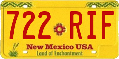 NM license plate 722RIF