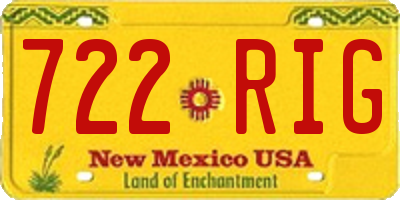 NM license plate 722RIG