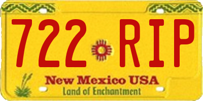 NM license plate 722RIP