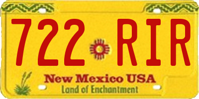 NM license plate 722RIR