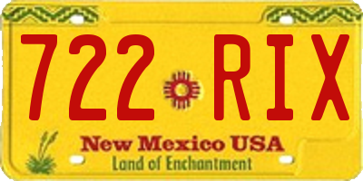 NM license plate 722RIX