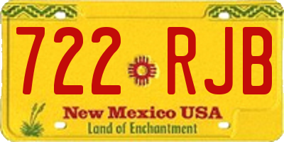 NM license plate 722RJB