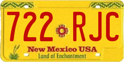 NM license plate 722RJC