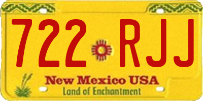 NM license plate 722RJJ