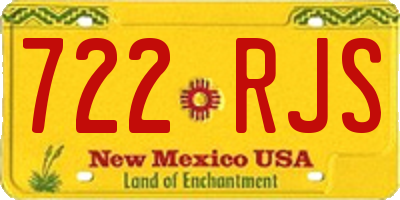 NM license plate 722RJS
