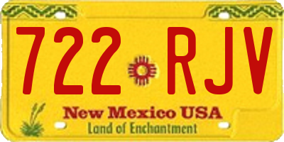 NM license plate 722RJV
