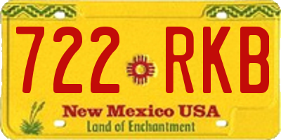NM license plate 722RKB