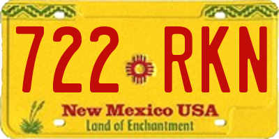 NM license plate 722RKN