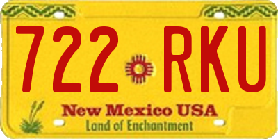 NM license plate 722RKU
