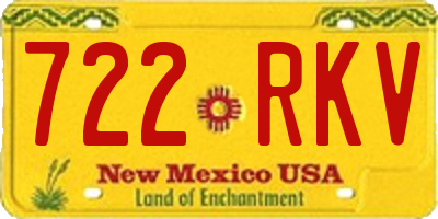 NM license plate 722RKV