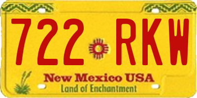 NM license plate 722RKW