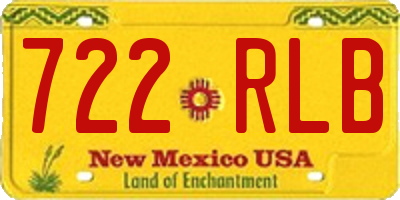 NM license plate 722RLB