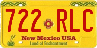 NM license plate 722RLC