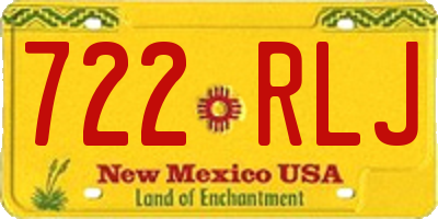 NM license plate 722RLJ