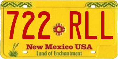 NM license plate 722RLL