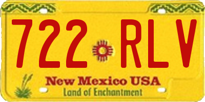 NM license plate 722RLV