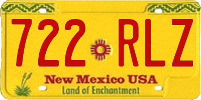 NM license plate 722RLZ