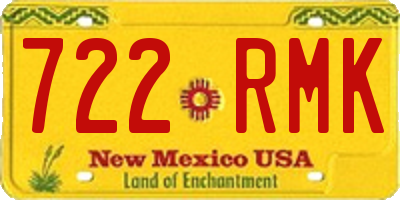 NM license plate 722RMK