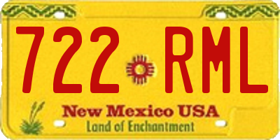 NM license plate 722RML