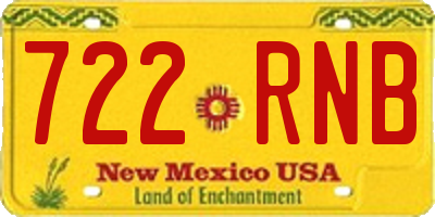 NM license plate 722RNB