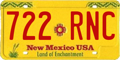 NM license plate 722RNC