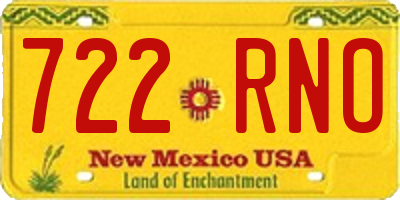 NM license plate 722RNO