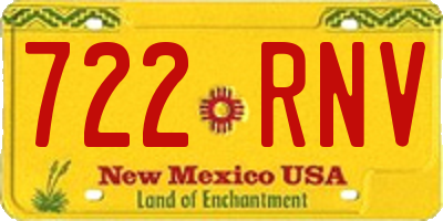 NM license plate 722RNV