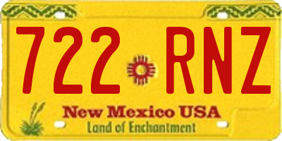 NM license plate 722RNZ