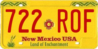 NM license plate 722ROF