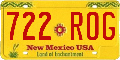 NM license plate 722ROG