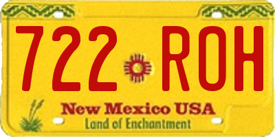 NM license plate 722ROH