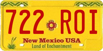 NM license plate 722ROI