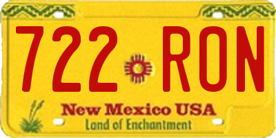NM license plate 722RON