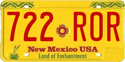 NM license plate 722ROR