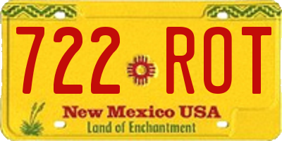 NM license plate 722ROT