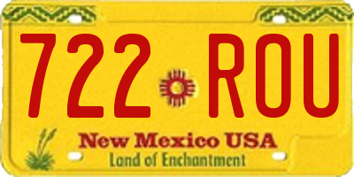 NM license plate 722ROU