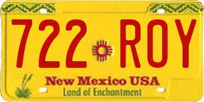 NM license plate 722ROY