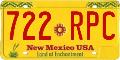 NM license plate 722RPC